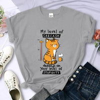 Sarcastic Cat T-Shirt - The Mage's Emporium Kore Kawaii Kore Kawaii Shopify Collective Used English Japanese Style Comic Book