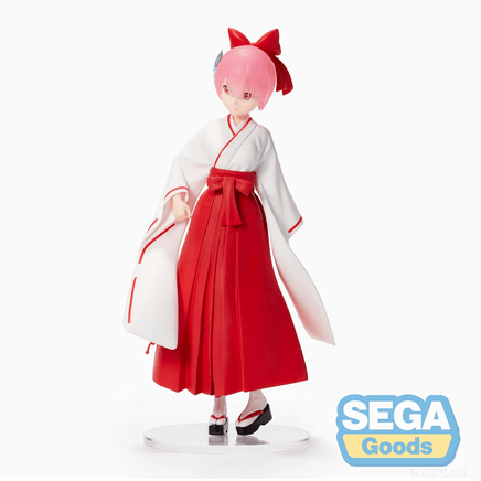 SEGA: Re:Zero Starting Life in Another World - Ram (Shrine Maiden Style) Super Premium Figure - The Mage's Emporium Shumi Toys & Gifts Shopify Collective Shumi Toys & Gifts Used English Prize Japanese Style Comic Book