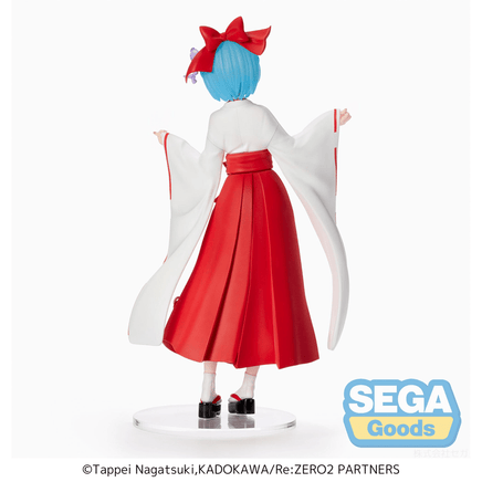 SEGA: Re:Zero Starting Life in Another World - Rem (Shrine Maiden Style) Super Premium Figure - The Mage's Emporium Shumi Toys & Gifts Shopify Collective Shumi Toys & Gifts Used English Prize Japanese Style Comic Book