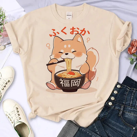 Shiba Inu Ramen T-Shirt - The Mage's Emporium Kore Kawaii Kore Kawaii Shopify Collective Used English Japanese Style Comic Book