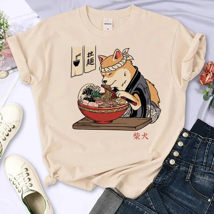 Shiba Inu Ramen T-Shirt - The Mage's Emporium Kore Kawaii Kore Kawaii Shopify Collective Used English Japanese Style Comic Book