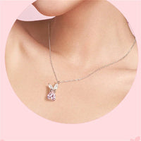 Silver Crystal Bunny Bowknot Pendant - The Mage's Emporium Kore Kawaii Kore Kawaii Shopify Collective Used English Japanese Style Comic Book