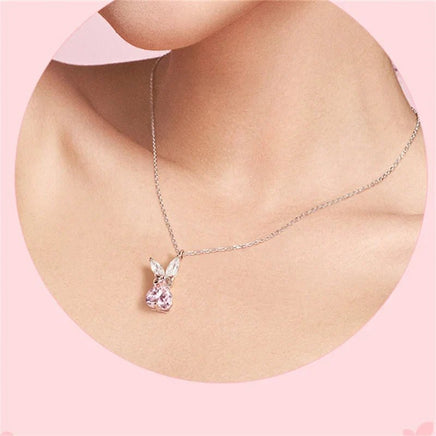 Silver Crystal Bunny Bowknot Pendant - The Mage's Emporium Kore Kawaii Kore Kawaii Shopify Collective Used English Japanese Style Comic Book