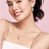 Silver Crystal Bunny Bowknot Pendant - The Mage's Emporium Kore Kawaii Kore Kawaii Shopify Collective Used English Japanese Style Comic Book