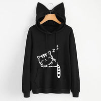 Sleeping Cat Hoodie with Ears - The Mage's Emporium Kore Kawaii Kore Kawaii Shopify Collective Used English Japanese Style Comic Book