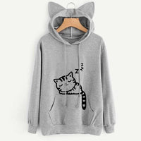 Sleeping Cat Hoodie with Ears - The Mage's Emporium Kore Kawaii Kore Kawaii Shopify Collective Used English Japanese Style Comic Book