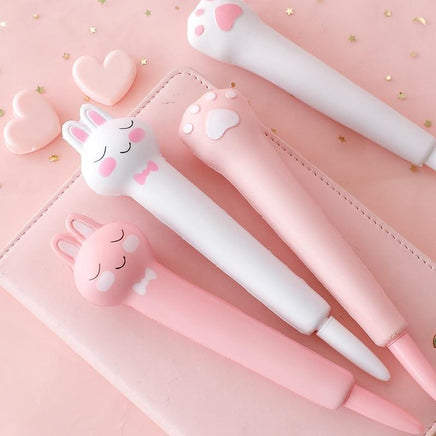 Soft Bunny and Paw Gel Pens - The Mage's Emporium Kore Kawaii Kore Kawaii Shopify Collective Used English Japanese Style Comic Book