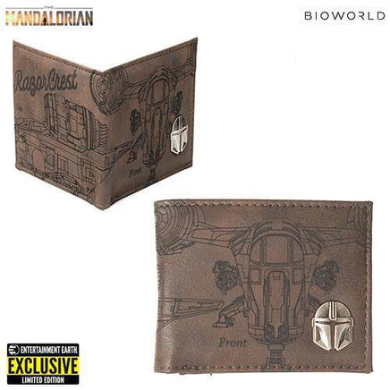 Star Wars: Mandalorian Etched PU Bifold Wallet - Entertainment Earth Exclusive - The Mage's Emporium ToyShnip Shopify Collective ToyShnip Used English Backpacks Japanese Style Comic Book