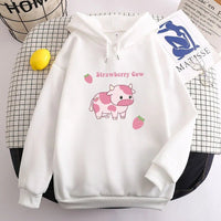 Strawberry Cow Hoodie - The Mage's Emporium Kore Kawaii Kore Kawaii Shopify Collective Used English Japanese Style Comic Book