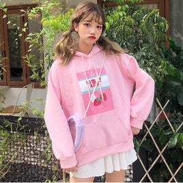 Strawberry Milk Hoodie - The Mage's Emporium Kore Kawaii Kore Kawaii Shopify Collective Used English Japanese Style Comic Book