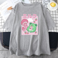 Strawberry Mushroom Frog T-Shirt - The Mage's Emporium Kore Kawaii Kore Kawaii Shopify Collective Used English Japanese Style Comic Book