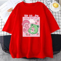 Strawberry Mushroom Frog T-Shirt - The Mage's Emporium Kore Kawaii Kore Kawaii Shopify Collective Used English Japanese Style Comic Book