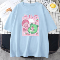 Strawberry Mushroom Frog T-Shirt - The Mage's Emporium Kore Kawaii Kore Kawaii Shopify Collective Used English Japanese Style Comic Book