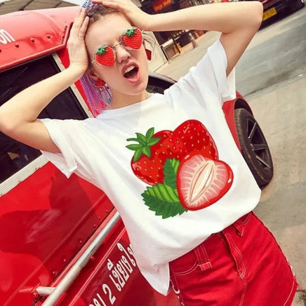 Summer Strawberry T-Shirt - The Mage's Emporium Kore Kawaii Kore Kawaii Shopify Collective Used English Japanese Style Comic Book
