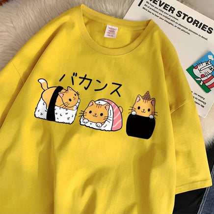 Sushi Cats T-Shirt - The Mage's Emporium Kore Kawaii Kore Kawaii Shopify Collective Used English Japanese Style Comic Book