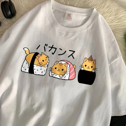 Sushi Cats T-Shirt - The Mage's Emporium Kore Kawaii Kore Kawaii Shopify Collective Used English Japanese Style Comic Book