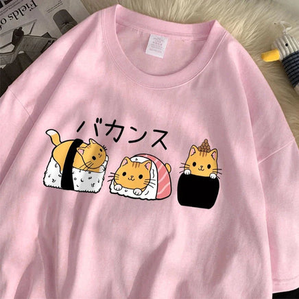Sushi Cats T-Shirt - The Mage's Emporium Kore Kawaii Kore Kawaii Shopify Collective Used English Japanese Style Comic Book