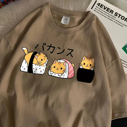 Sushi Cats T-Shirt - The Mage's Emporium Kore Kawaii Kore Kawaii Shopify Collective Used English Japanese Style Comic Book