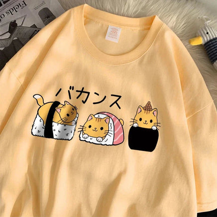 Sushi Cats T-Shirt - The Mage's Emporium Kore Kawaii Kore Kawaii Shopify Collective Used English Japanese Style Comic Book