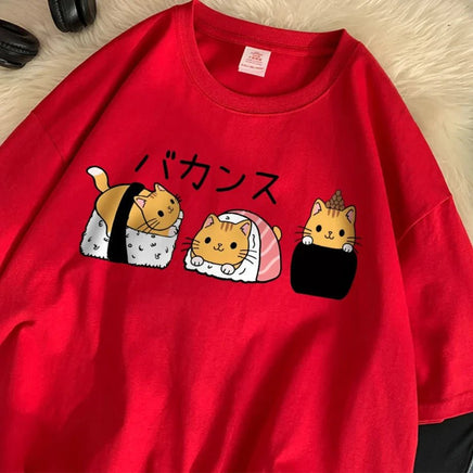 Sushi Cats T-Shirt - The Mage's Emporium Kore Kawaii Kore Kawaii Shopify Collective Used English Japanese Style Comic Book