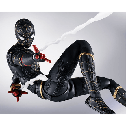Tamashii Nations S.H. Figuarts: Spider - Man: No Way Home - Spider - Man (Black & Gold Suit) - The Mage's Emporium Shumi Toys & Gifts Shopify Collective Shumi Toys & Gifts Used English S.H. Figuarts Japanese Style Comic Book