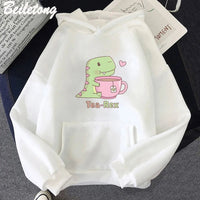 "Tea - Rex" Dinosaur & Tea Lover Hoodie - The Mage's Emporium Kore Kawaii Kore Kawaii Shopify Collective Used English Japanese Style Comic Book