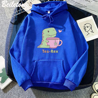 "Tea - Rex" Dinosaur & Tea Lover Hoodie - The Mage's Emporium Kore Kawaii Kore Kawaii Shopify Collective Used English Japanese Style Comic Book
