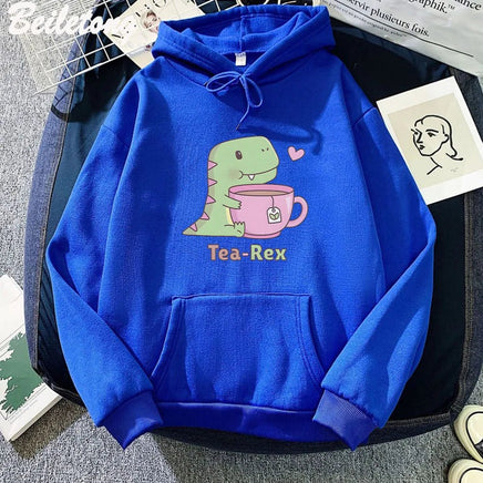 "Tea - Rex" Dinosaur & Tea Lover Hoodie - The Mage's Emporium Kore Kawaii Kore Kawaii Shopify Collective Used English Japanese Style Comic Book