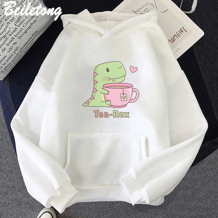 "Tea - Rex" Dinosaur & Tea Lover Hoodie - The Mage's Emporium Kore Kawaii Kore Kawaii Shopify Collective Used English Japanese Style Comic Book