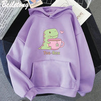 "Tea - Rex" Dinosaur & Tea Lover Hoodie - The Mage's Emporium Kore Kawaii Kore Kawaii Shopify Collective Used English Japanese Style Comic Book