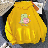 "Tea - Rex" Dinosaur & Tea Lover Hoodie - The Mage's Emporium Kore Kawaii Kore Kawaii Shopify Collective Used English Japanese Style Comic Book