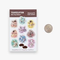 Teaveelution Mini Vinyl Sticker Sheet - The Mage's Emporium Geoffrey Siu Art LLC Geoffrey Siu Art LLC Shopify Collective Used English Sticker Sheet Japanese Style Comic Book