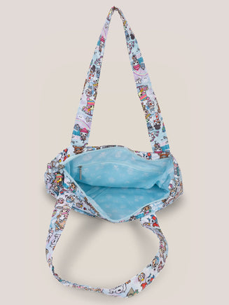 tokidoki Snow Day Be Light Diaper Bag Tote — Ice Blue - The Mage's Emporium JuJuBe JuJuBe Shopify Collective Used English Be Light Japanese Style Comic Book