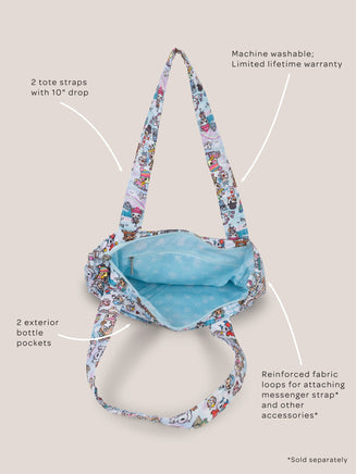 tokidoki Snow Day Be Light Diaper Bag Tote — Ice Blue - The Mage's Emporium JuJuBe JuJuBe Shopify Collective Used English Be Light Japanese Style Comic Book