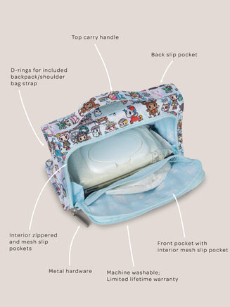 tokidoki Snow Day Bestie Small Messenger Handbag, Backpack — Ice Blue - The Mage's Emporium JuJuBe JuJuBe Shopify Collective Used English Bestie Japanese Style Comic Book