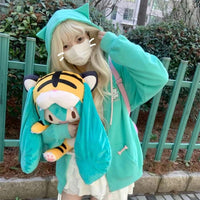 Turquoise Angel Cat Hoodie - The Mage's Emporium Kore Kawaii Kore Kawaii Shopify Collective Used English Japanese Style Comic Book