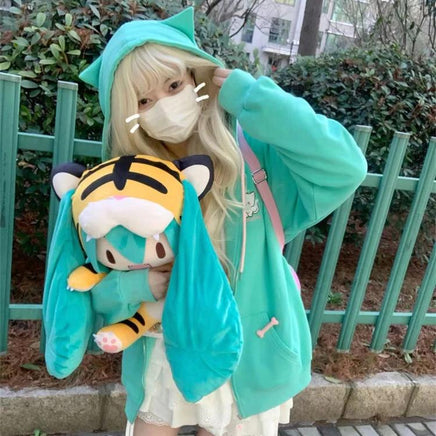 Turquoise Angel Cat Hoodie - The Mage's Emporium Kore Kawaii Kore Kawaii Shopify Collective Used English Japanese Style Comic Book