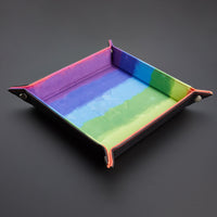 Metallic Dice Games Velvet Folding Dice Tray with Leather Backing 10" x 10"