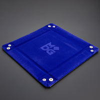 Metallic Dice Games Velvet Folding Dice Tray with Leather Backing 10" x 10"