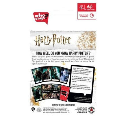 Who Says? Card Game Harry Potter Edition - The Mage's Emporium ToyShnip Shopify Collective ToyShnip Used English Toys & Games Japanese Style Comic Book